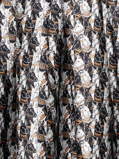 Alessandro Enriquez Printed Long Skirt In Brown