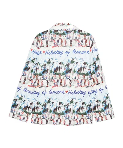 Alessandro Enriquez Printed Quilted Jacket In Blue