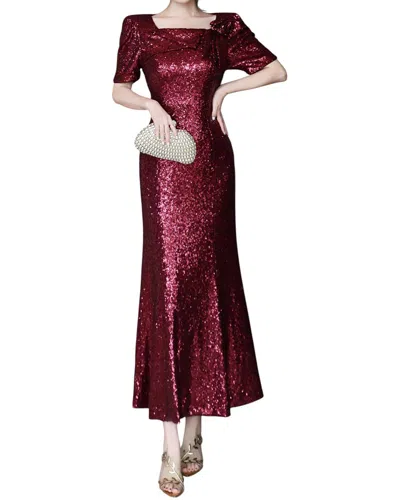 Lanelle Midi Dress In Burgundy