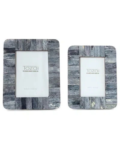 Two's Company Set Of 2 Photo Frames In Gray