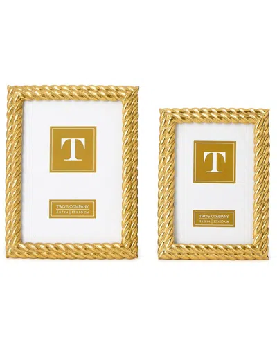 Two's Company Set Of 2 Double Rope Frames In Gold
