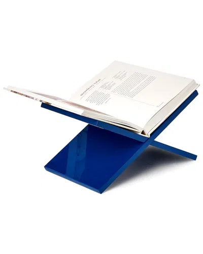 Two's Company Lacquered Book Stand In Blue