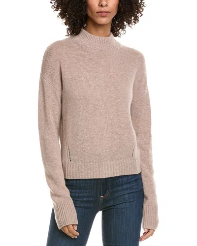 Incashmere Crop Mock Wool & Cashmere-blend Sweater In Brown