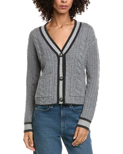 Incashmere Cable Cardigan In Gray