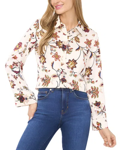 Cece Relaxed Button Down Shirt In Multi