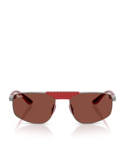 Ray Ban X Scuderia Ferrari Rb3776m Irregular Sunglasses In Brown