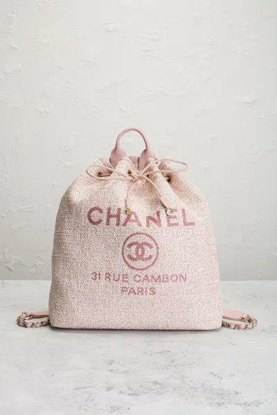 Pre-owned Chanel Deauville Backpack In Pink