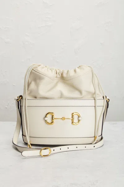 Pre-owned Gucci Horsebit 1955 Bucket Bag In White