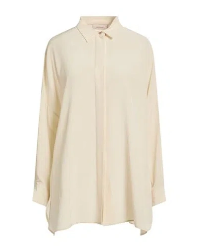 Agnona Woman Shirt Beige Size Xl Silk In Neutral