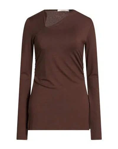 Maliparmi Malìparmi Woman T-shirt Dark Brown Size 8 Viscose, Elastane In Brown