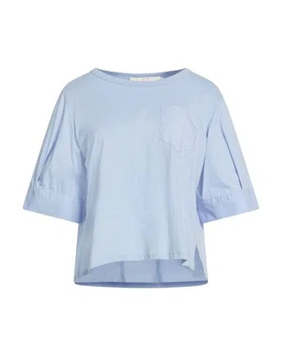 19.70 Nineteen Seventy Woman T-shirt Sky Blue Size M Cotton In Blue