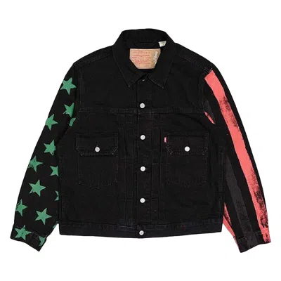 Pre-owned Denim Tears X Cpfm 4th Of July Denim Plant Jacket 'black' | Men's Size L
