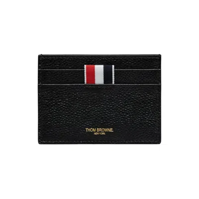 Pre-owned Thom Browne Goose Embroidery Card Holder In Pebble Grain Leather 'black' | Men's Size Onesize