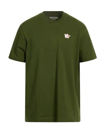 True Religion Man T-shirt Military Green Size L Cotton In Green