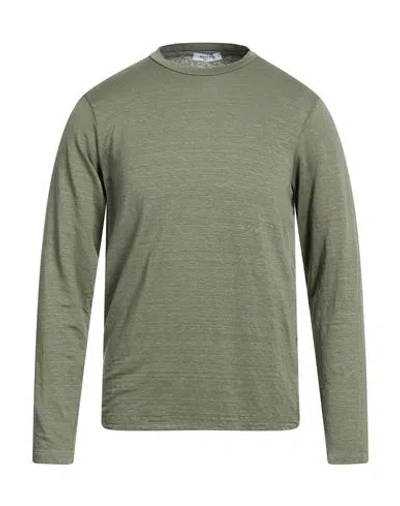Wool & Co Man T-shirt Military Green Size Xxl Linen, Elastane In Green