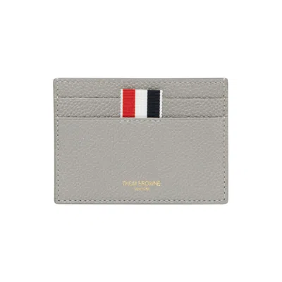 Pre-owned Thom Browne Double Sided Card Holder In Pebble Grain Leather 'light Grey' | Men's Size Onesize In Gray