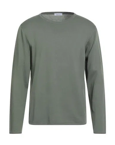Wool & Co Man Sweater Military Green Size Xl Cotton In Green