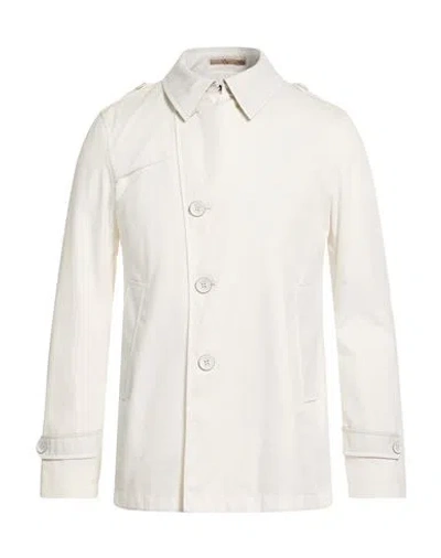 Herno Man Overcoat & Trench Coat White Size 42 Cotton, Polyester In Blue