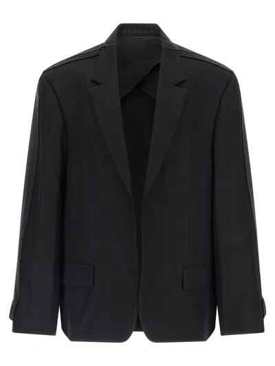 Balenciaga Denim Jacket Blazer In Black