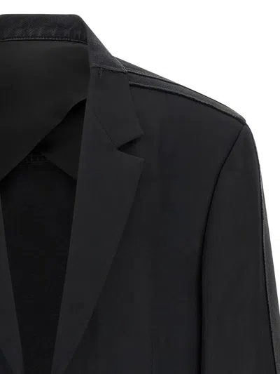 Balenciaga Denim Jacket Blazer In Black