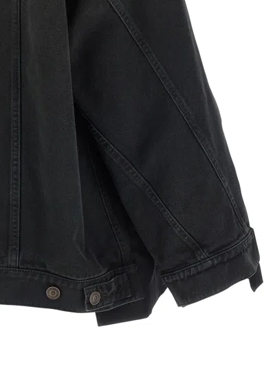 Balenciaga Denim Jacket Blazer In Black