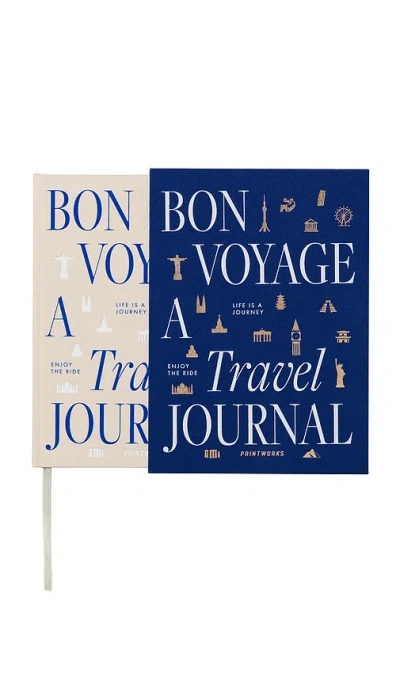 Printworks Travel Journal Bon Voyage In Blue