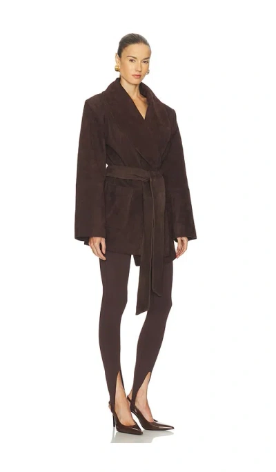 Ser.o.ya Chandra Suede Jacket In Brown