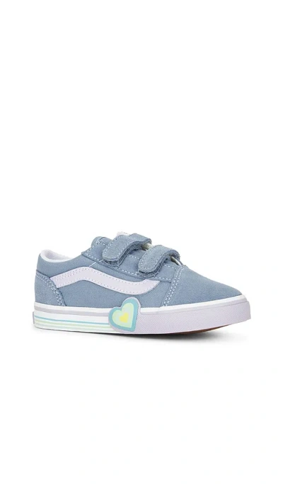 Vans Toddlers Old Skool V Heart In Blue