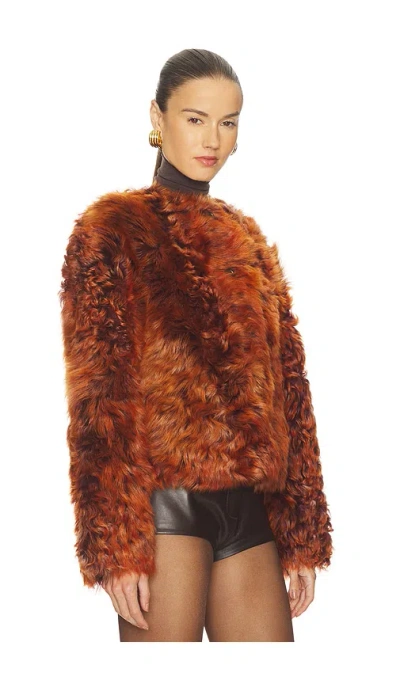 Ulla Johnson Irina Shearling Coat In Brown