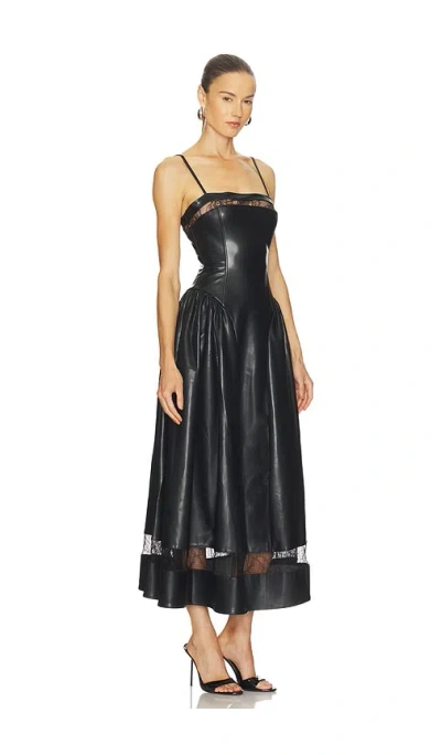 Weworewhat Lace Panel Corset Midi Dress In Black