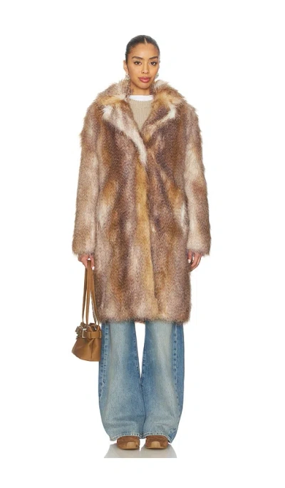 Unreal Fur Pioneer Coat In Brown
