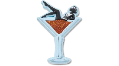 Jibbitz Orange Glitter Martini Girl In Blue