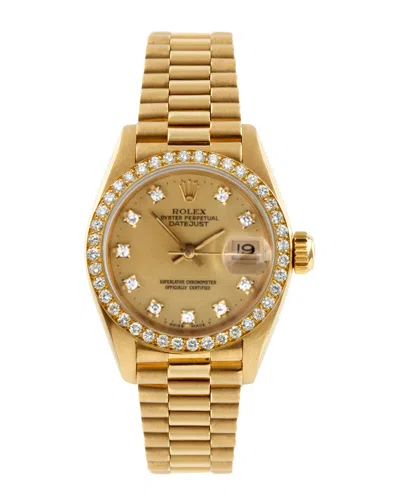 Heritage Rolex Rolex Women's 1980s President Diamond Watch In Gold