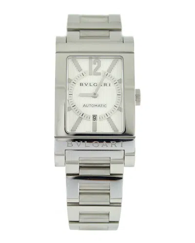 Bulgari Women's Rettangolo Watch With Original Box In Metallic