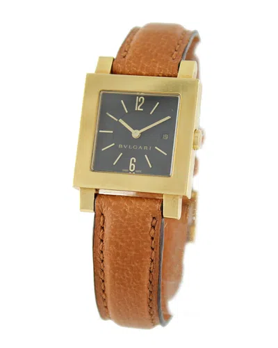 Bulgari Women's Quadrato Watch With Original Papers In Brown