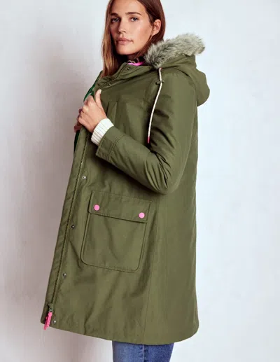 Boden 4 In 1 Hooded Parka Green, Navy, Leopard Borg  In Green