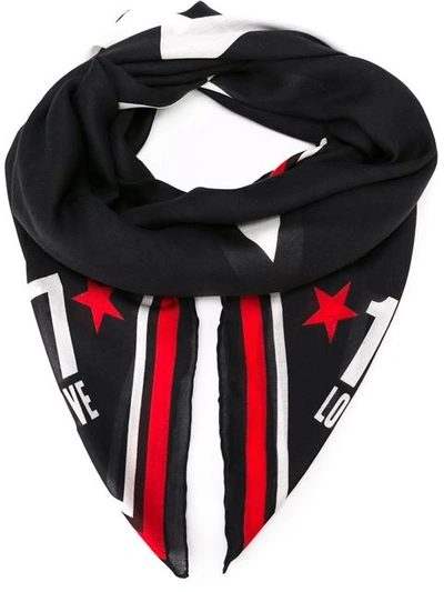 Givenchy Star Print Scarf In Black