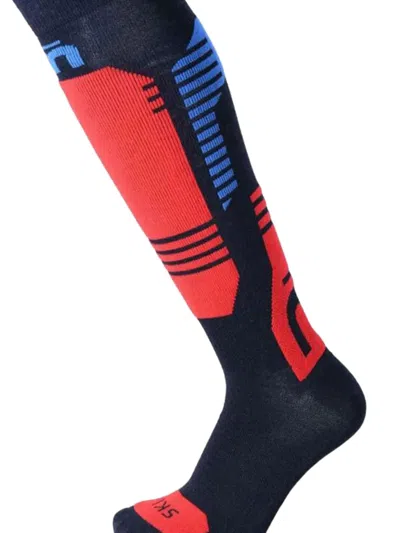 Mico Graphic-pattern Ski Socks In Blue