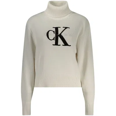 Calvin Klein White Cotton Sweater In Neutral