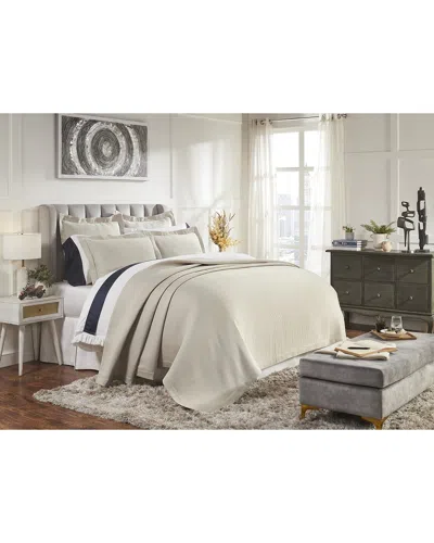 Orchids Lux Home Soho Ribbed Matelassé Coverlet In Neutral