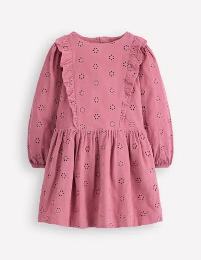 Boden Cord Broderie Dress Pink Haze  In Pink