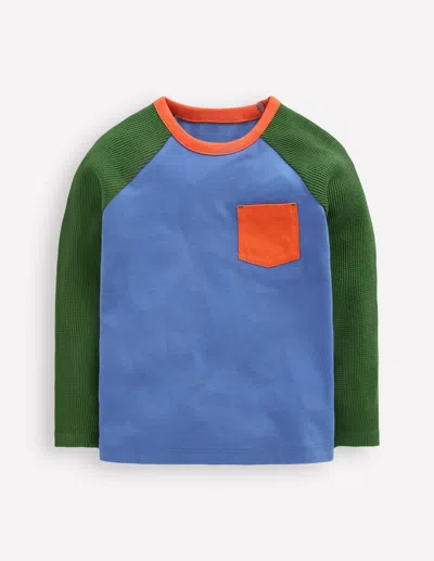 Boden Waffle Mix Raglan Riverside Colourblock  In Multi