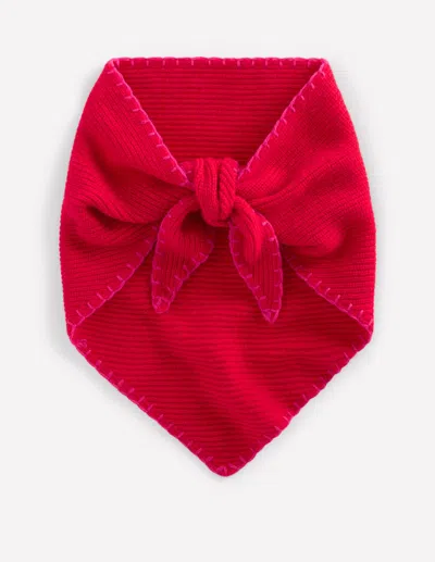 Boden Wool Neckerchief Plain Red  In Red