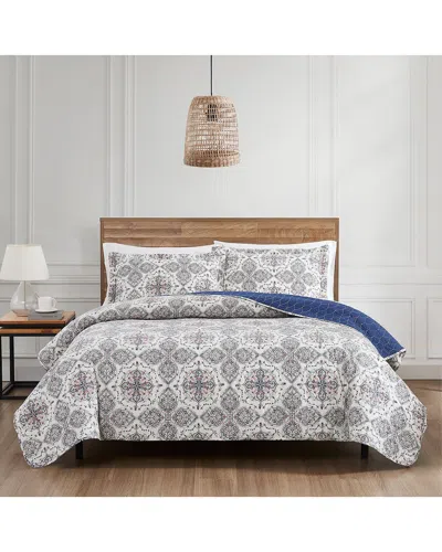 Modern Threads Soren 3-piece Cotton Quilt Set In Blue