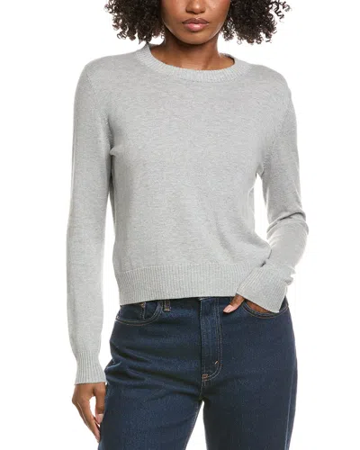 Hannah Rose Shrunken Crewneck Cashmere-blend Sweater In Gray