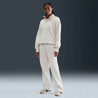 Nike Women's  Sportswear Phoenix Fleece Mid-rise Open-hem Pants In Gray