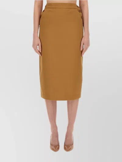 Max Mara High Waist Slim Fit Skirt With Pockets In Yellow