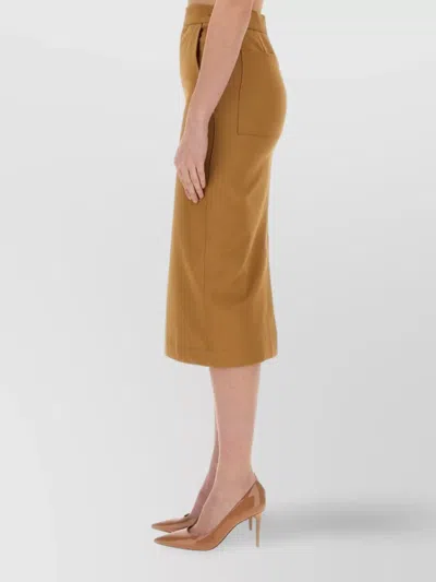 Max Mara High Waist Slim Fit Skirt With Pockets In Yellow