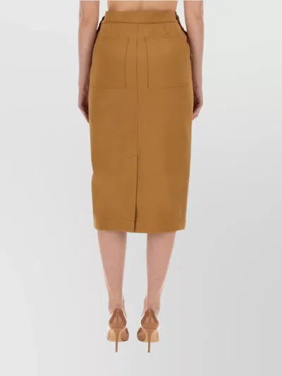 Max Mara High Waist Slim Fit Skirt With Pockets In Yellow