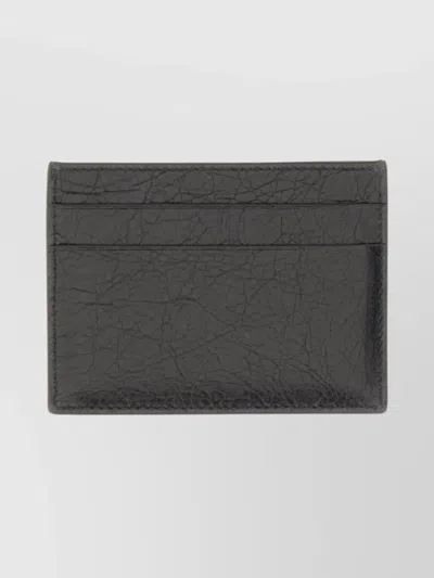 Balenciaga Textured Cash And Card Holder In Black